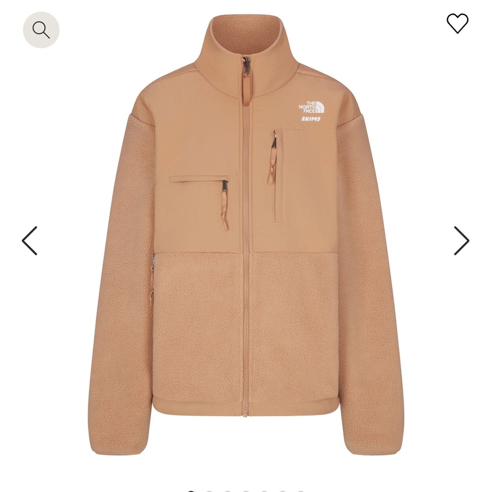 Skims x northface 1995 retro Denali fleece jacket in Sienna color